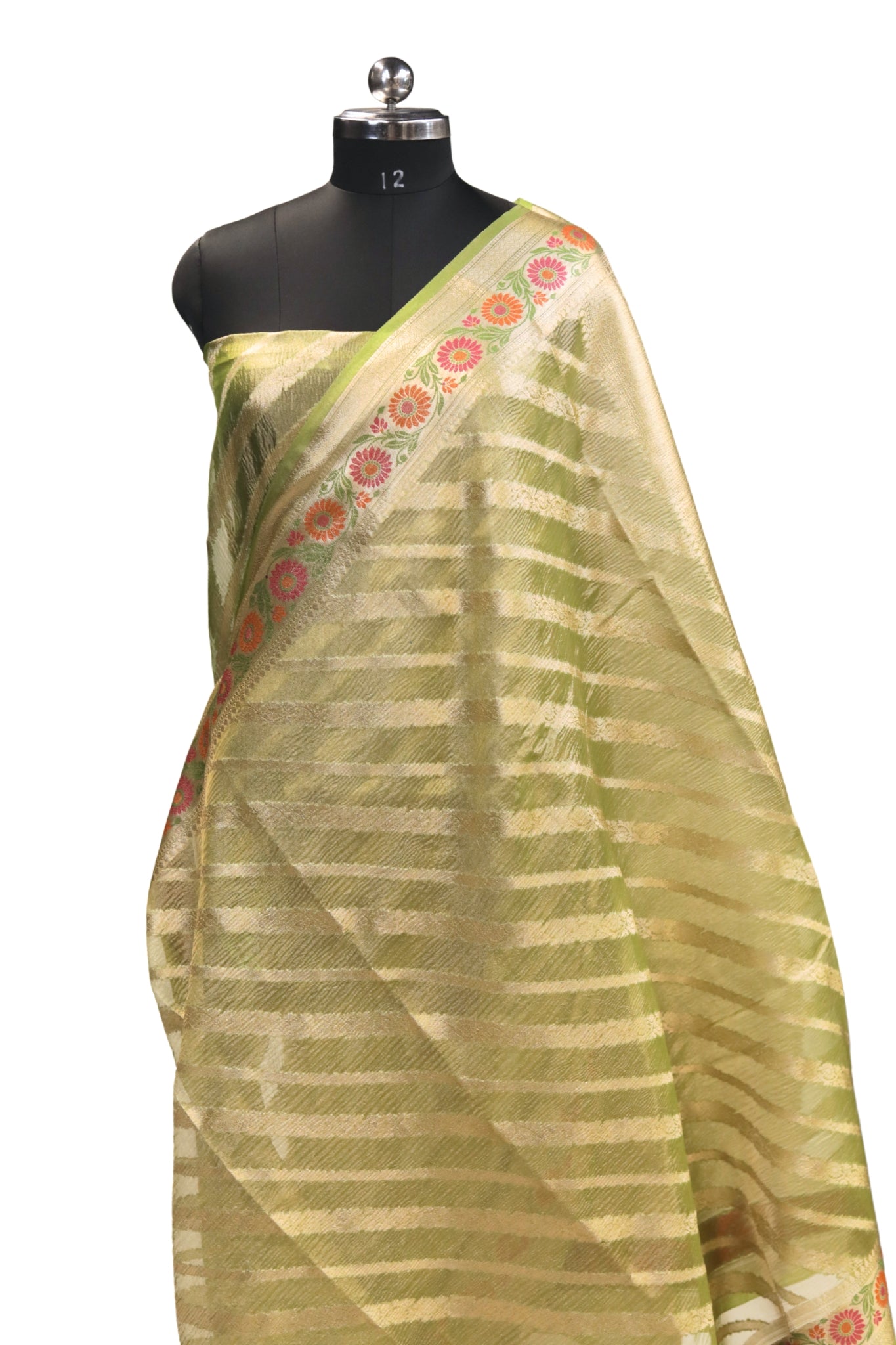 Banarasi Tissue Saree(Mehendi Green)