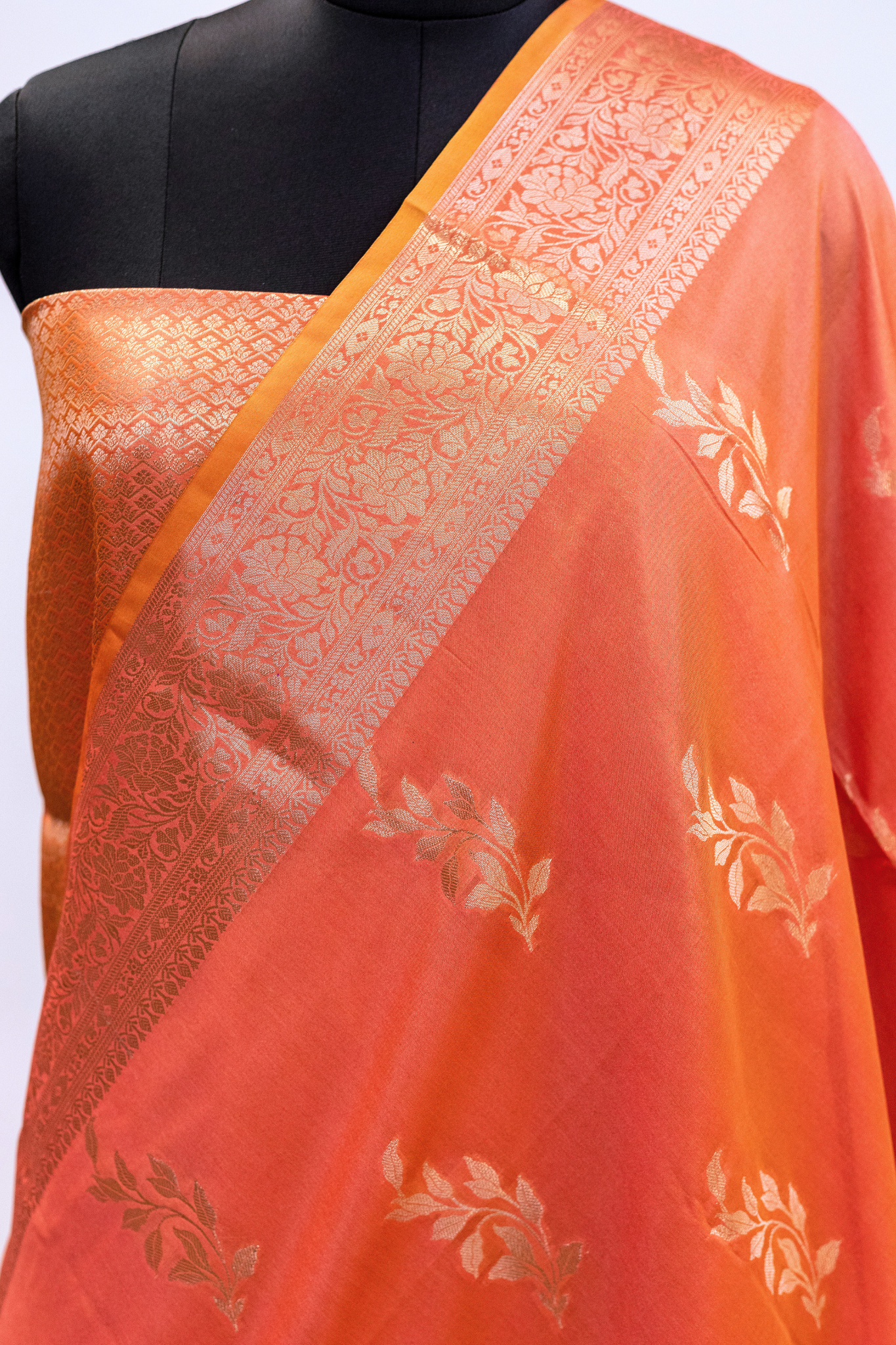 Banarasi Silk Saree(Burnt Peach)