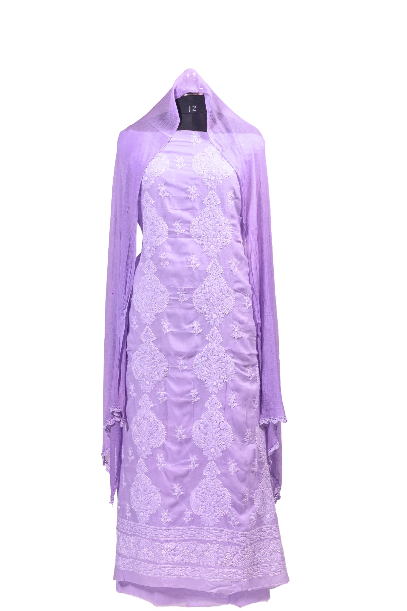 Terry Rubia Chikankari Suit with Shadow Work (3 Piece, Unstitched, Lilac)