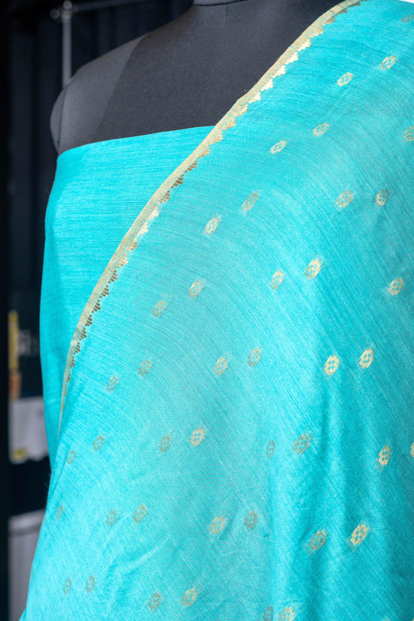 Bengali Handloom Tussar Silk Saree (Sea Green)