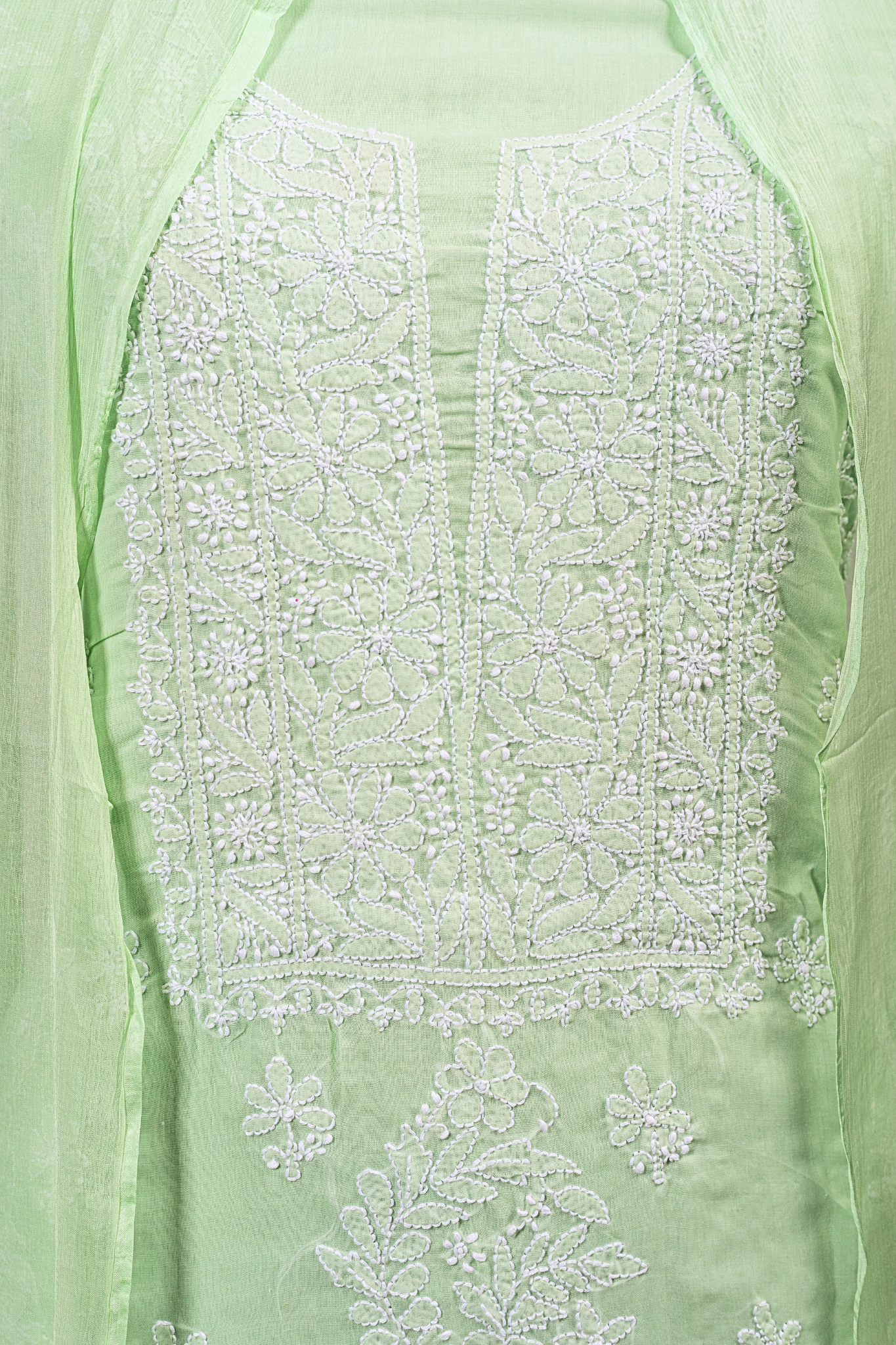 Terry Rubia Chikankari Suit with Shadow Work (3 Piece, Unstitched, Sea Green)