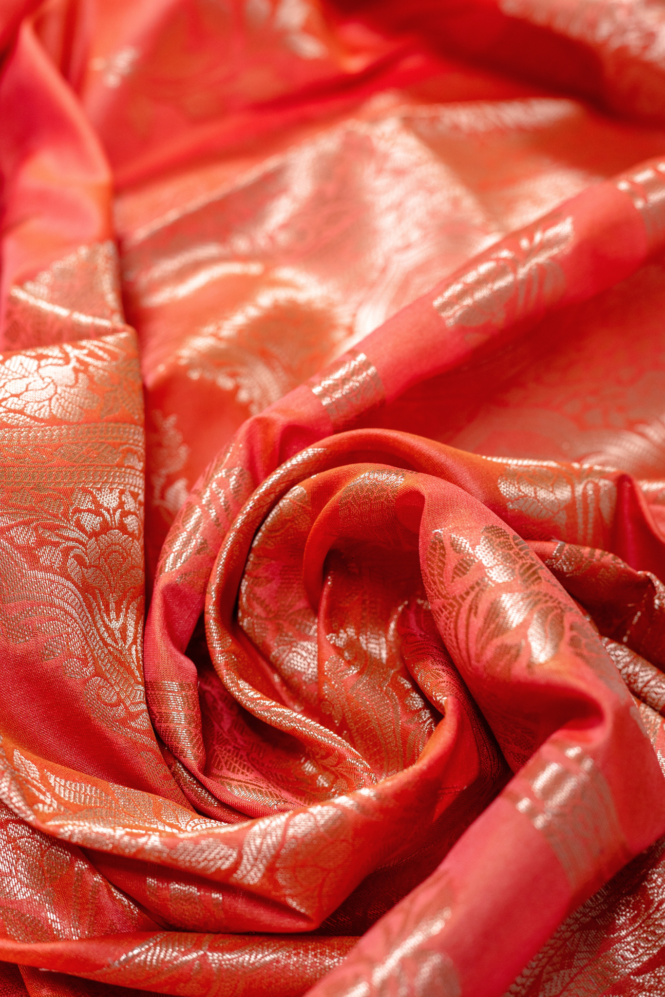 Banarasi Silk Saree(Burnt Peach)