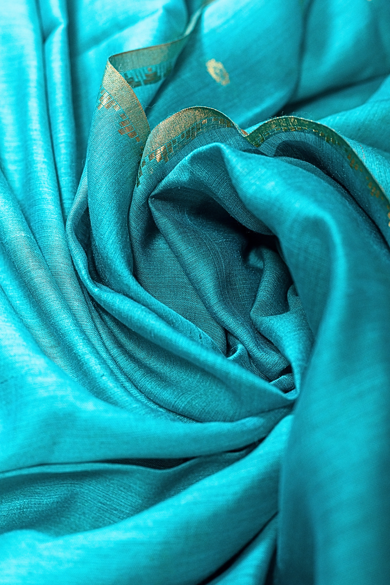 Bengali Handloom Tussar Silk Saree (Sea Green)