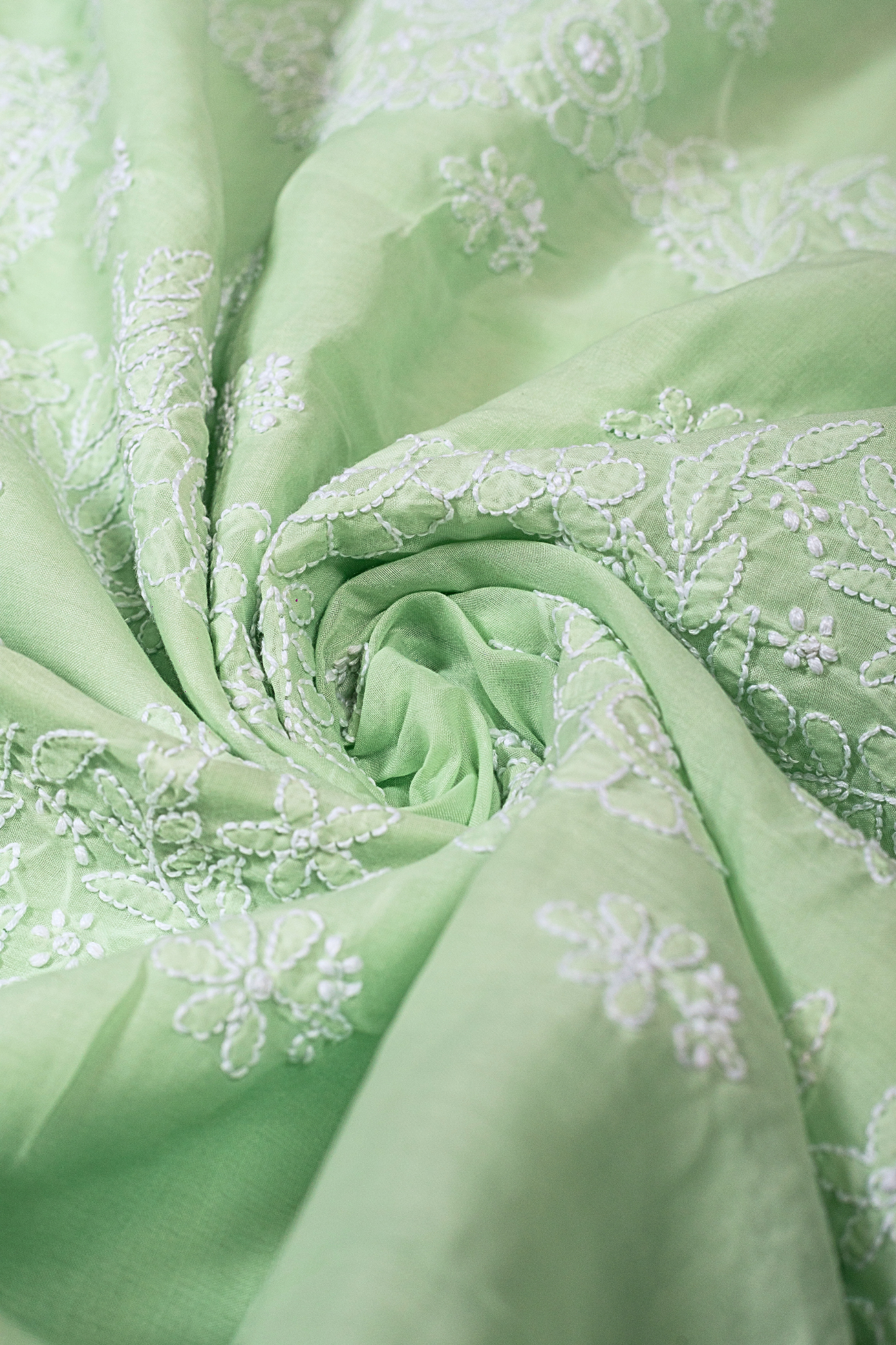 Terry Rubia Chikankari Suit with Shadow Work (3 Piece, Unstitched, Sea Green)