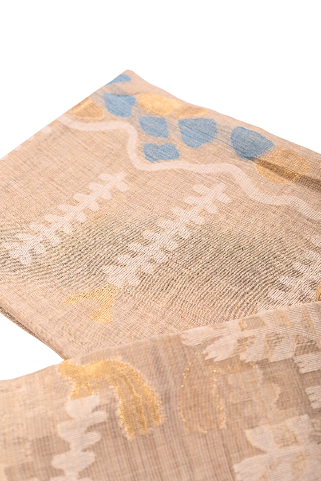 Linen Suit (2 Piece, Unstitched, Beige)