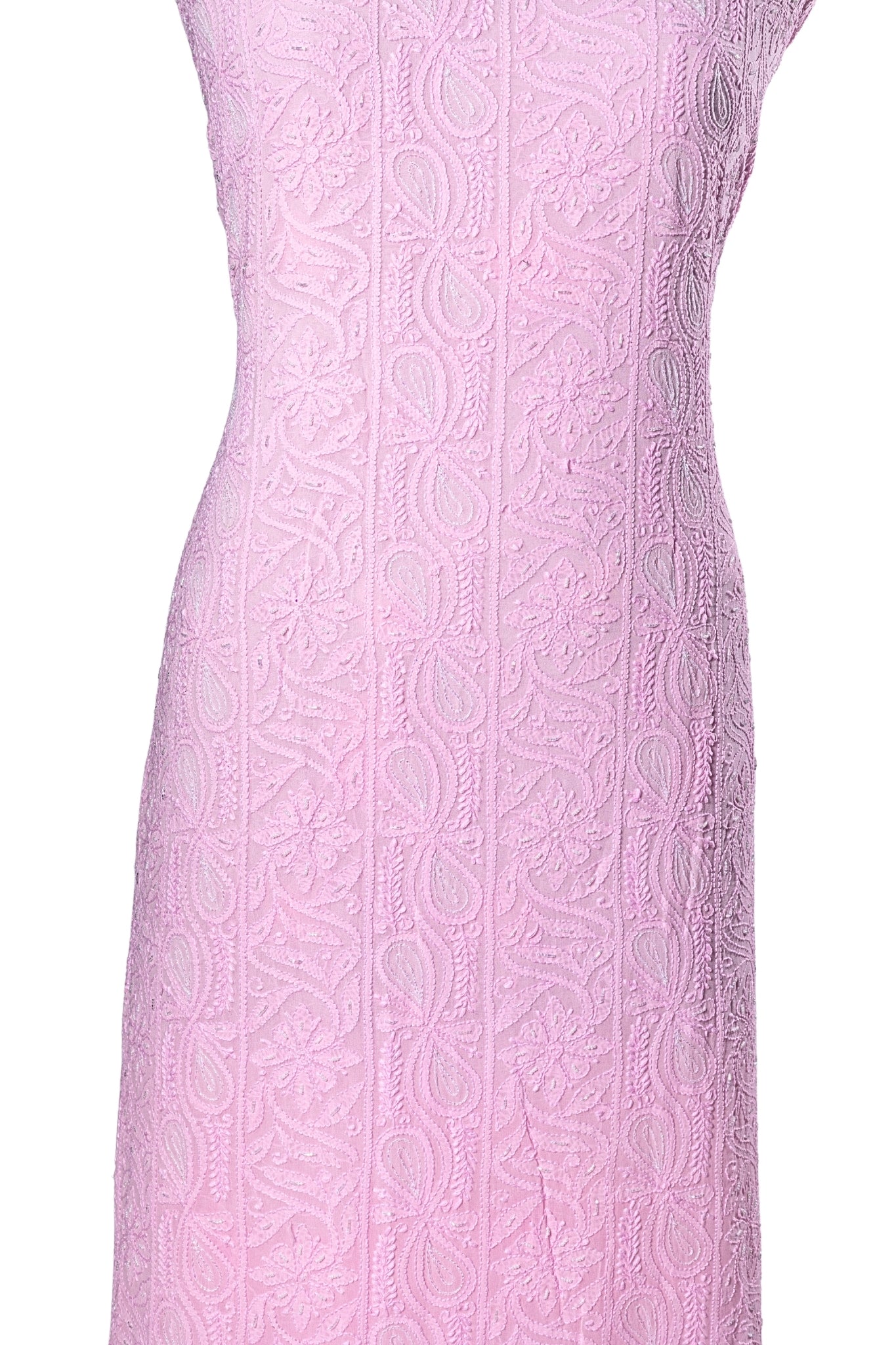 Viscose Chikankari Suit with Cutdana Moti Work (3 Piece, Unstitched, Pink)