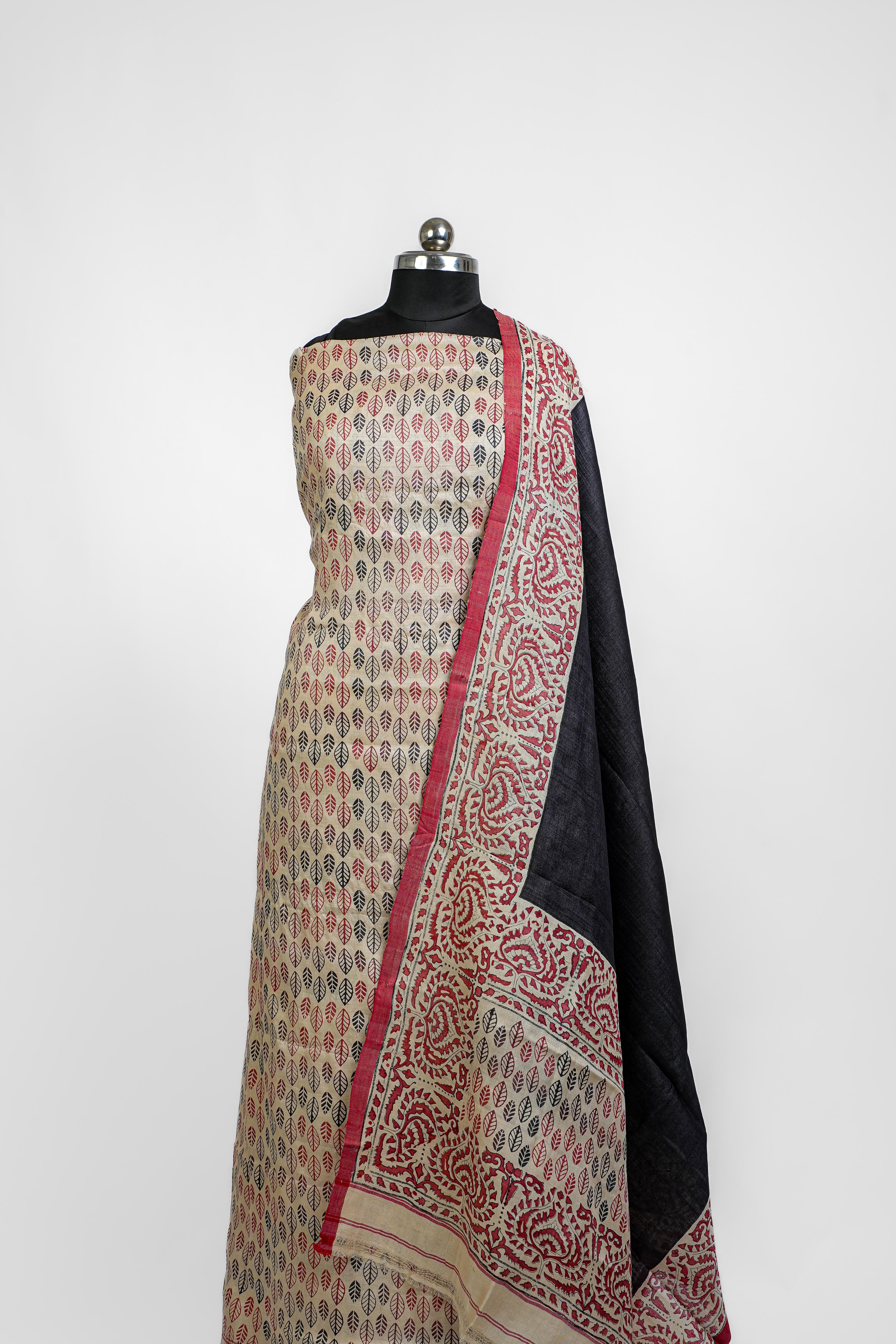 Bengali Silk Suit(Off-White)