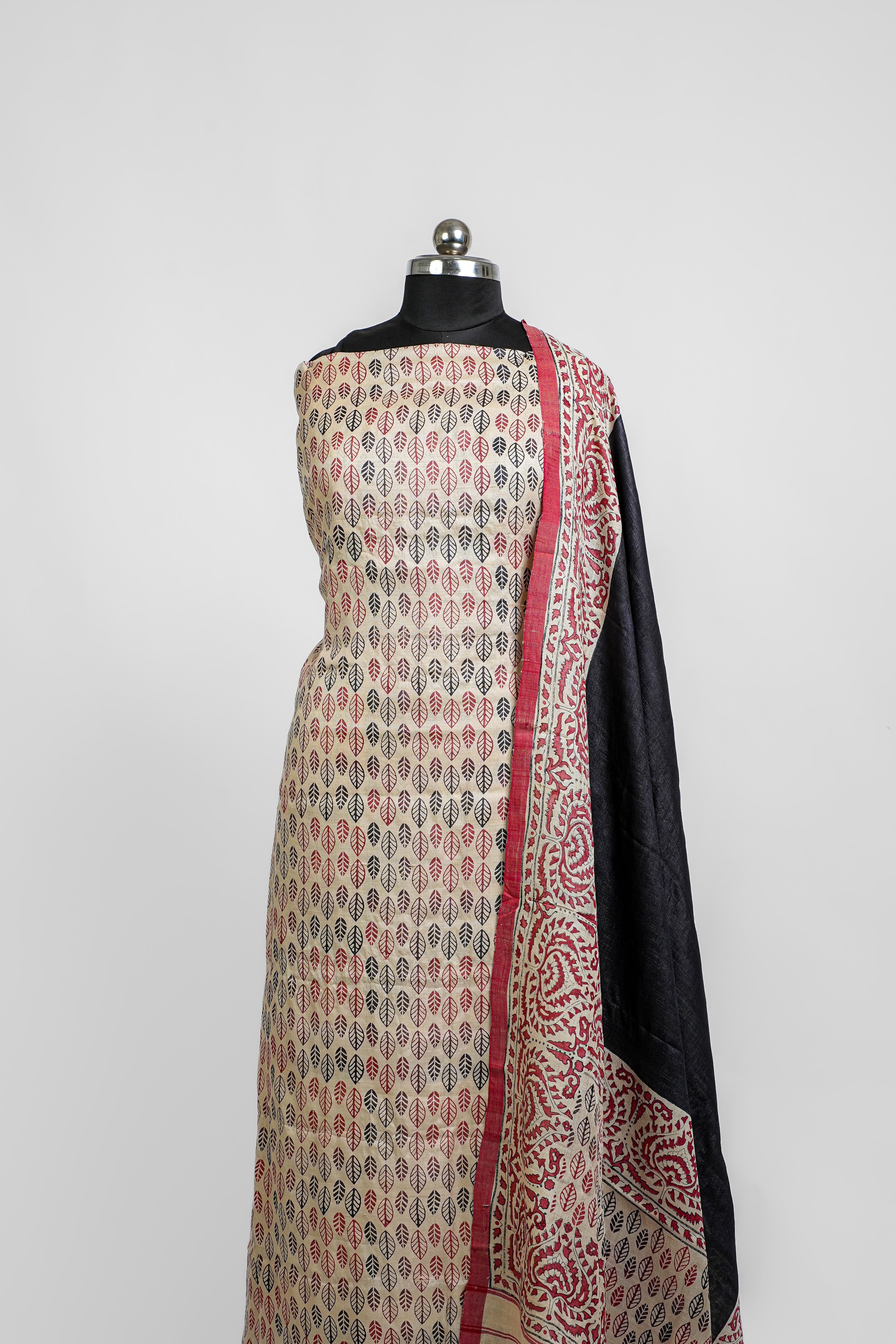 Bengali Silk Suit(Off-White)