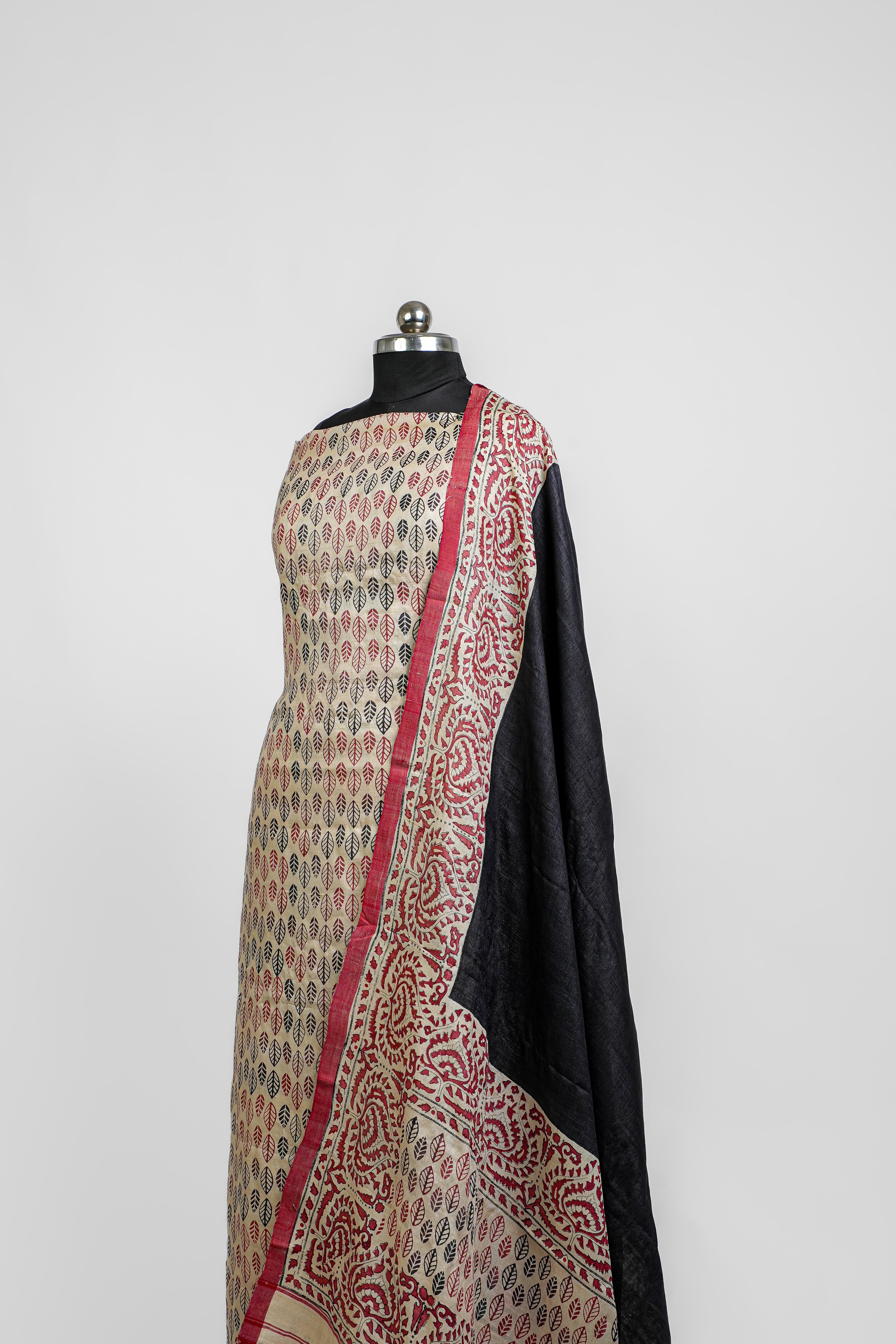Bengali Silk Suit(Off-White)