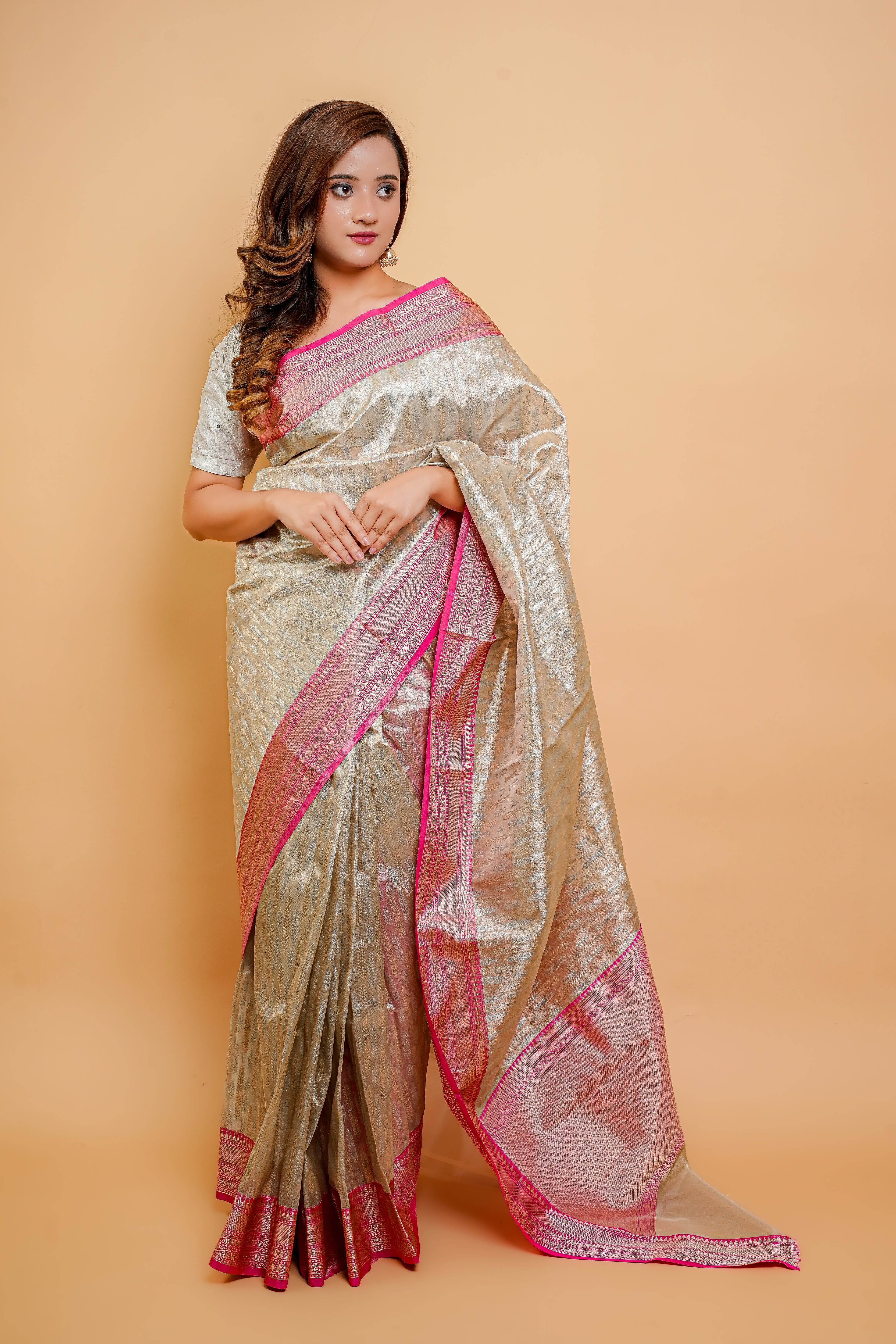 Banarasi Tissue Saree(Beige)