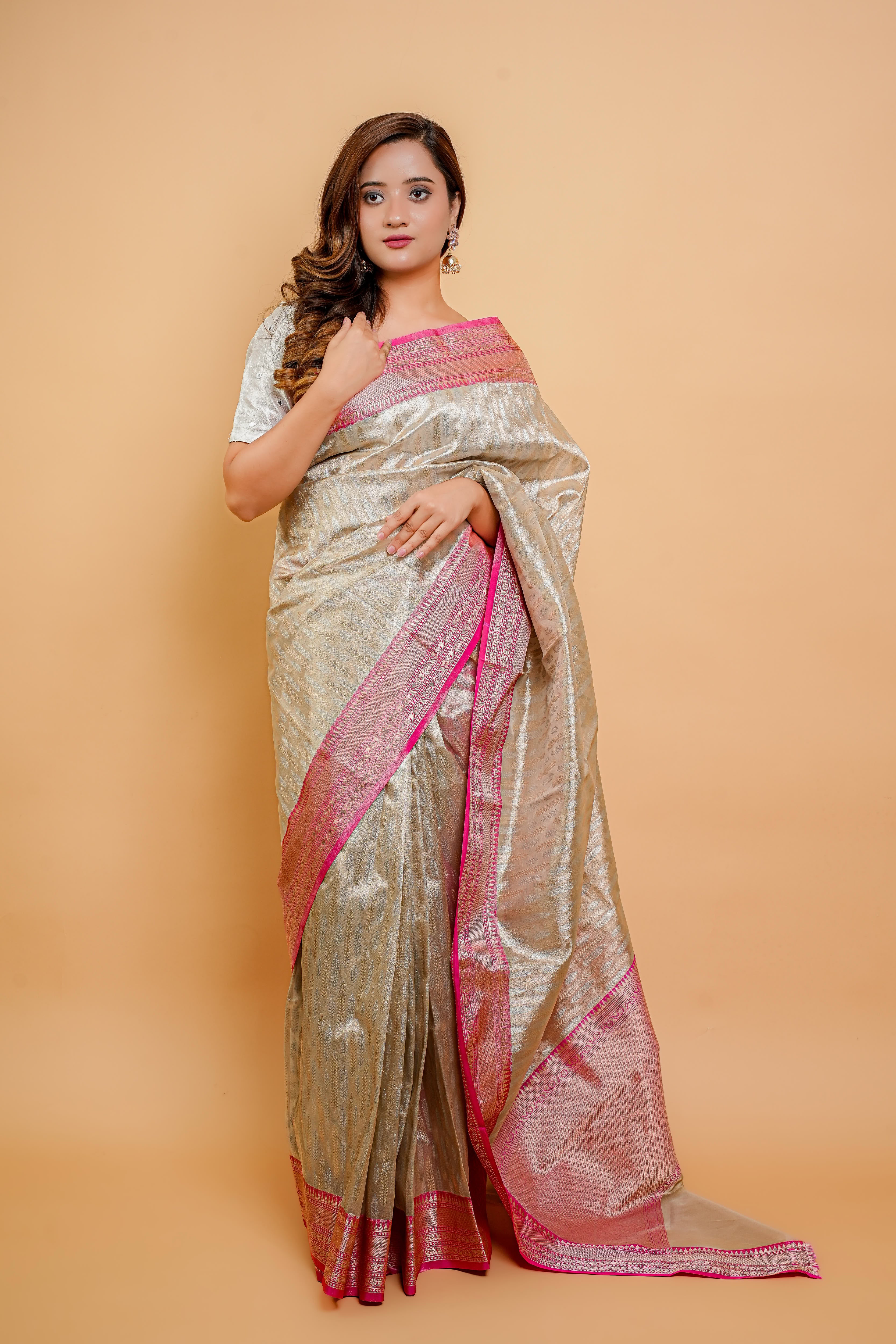 Banarasi Tissue Saree(Beige)