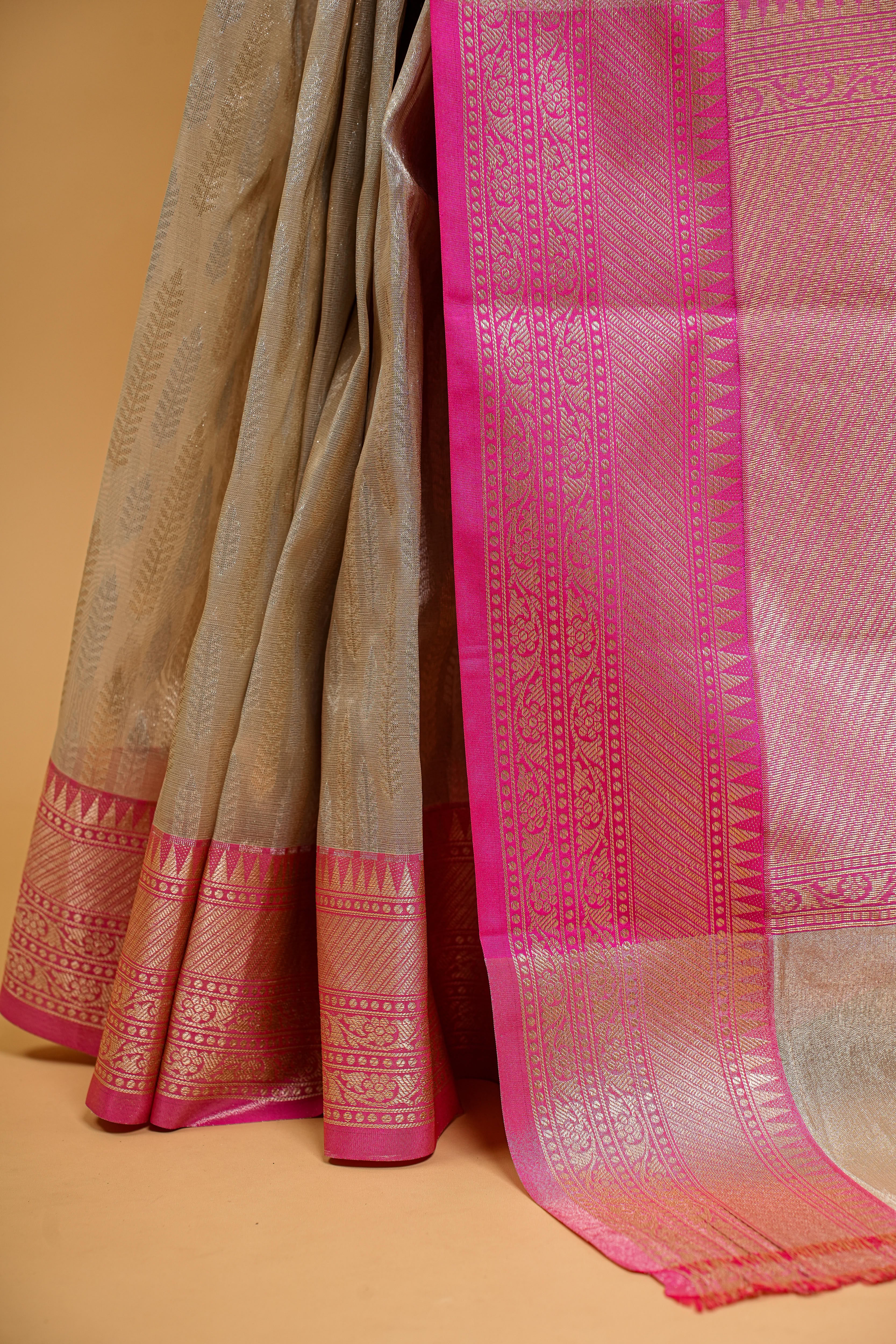 Banarasi Tissue Saree(Beige)