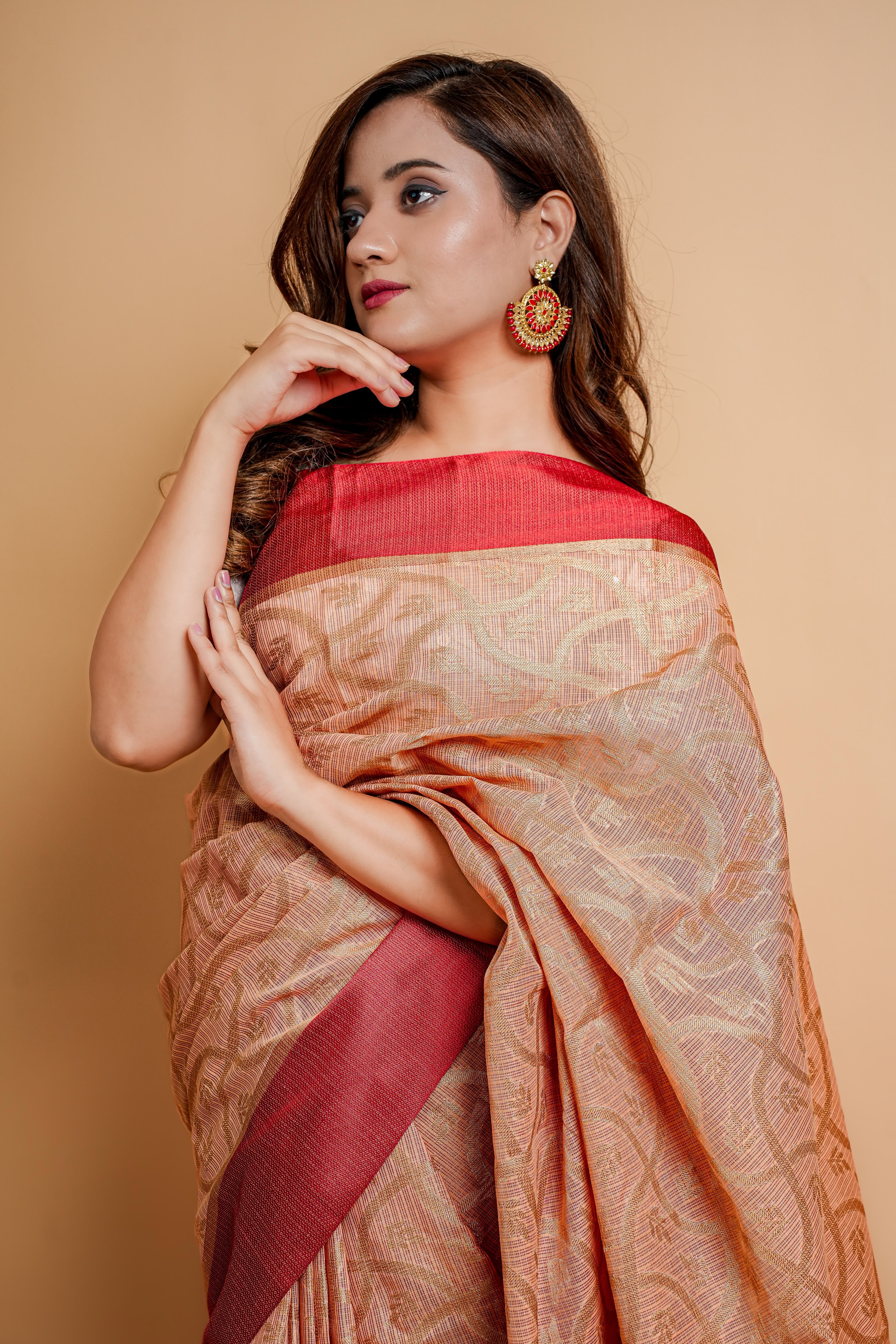 Banarasi Kota Saree(Peach)