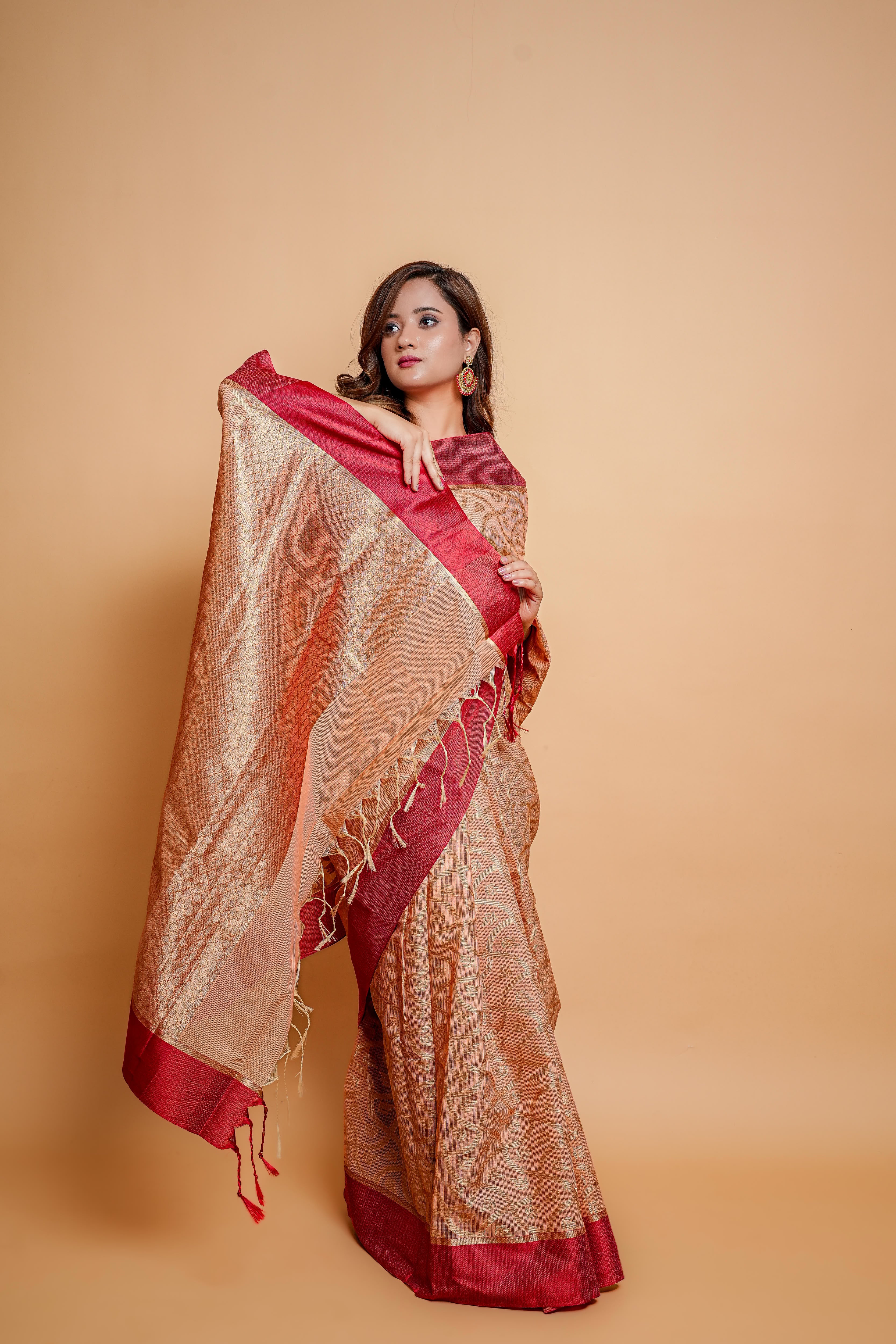 Banarasi Kota Saree(Peach)