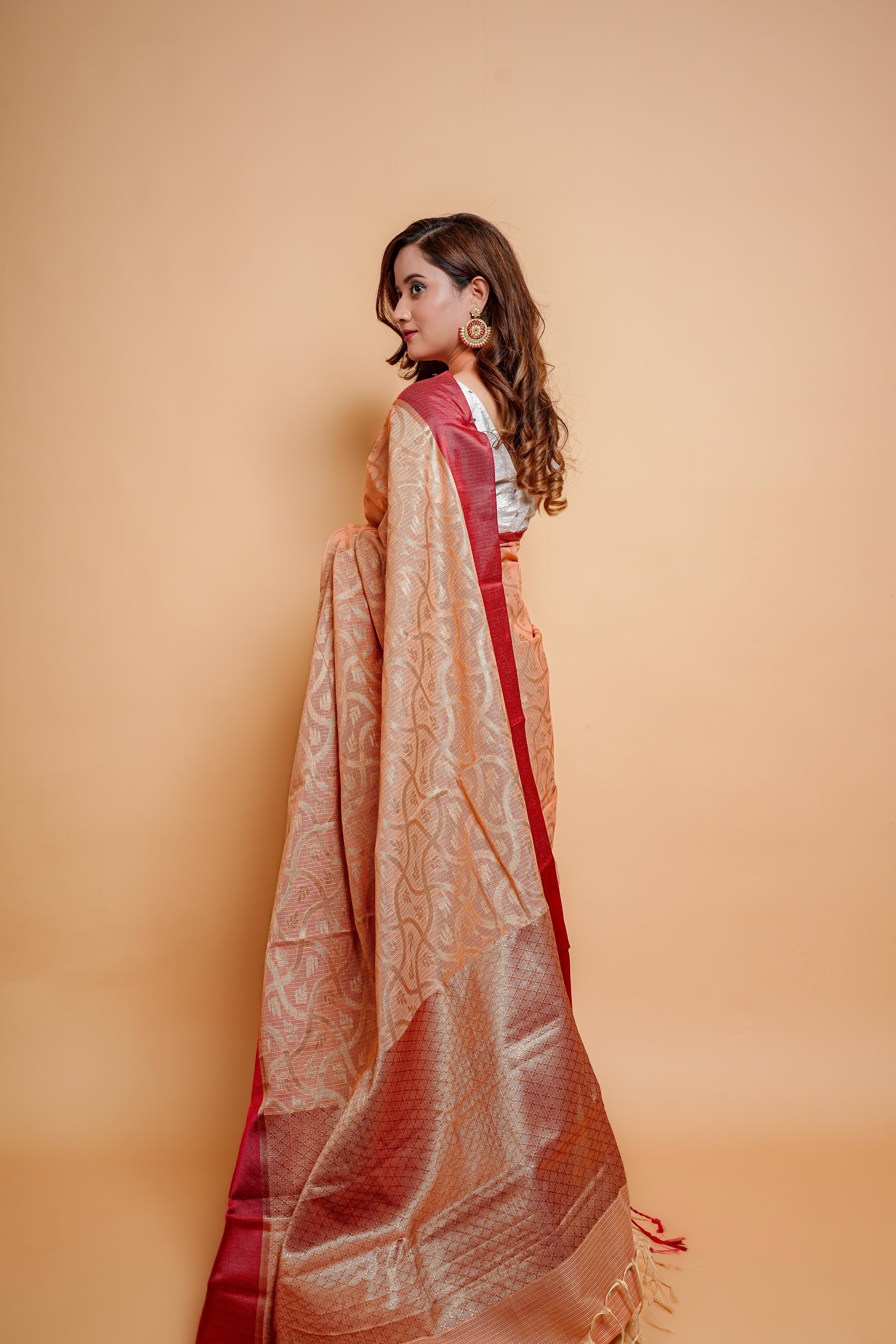 Banarasi Kota Saree(Peach)