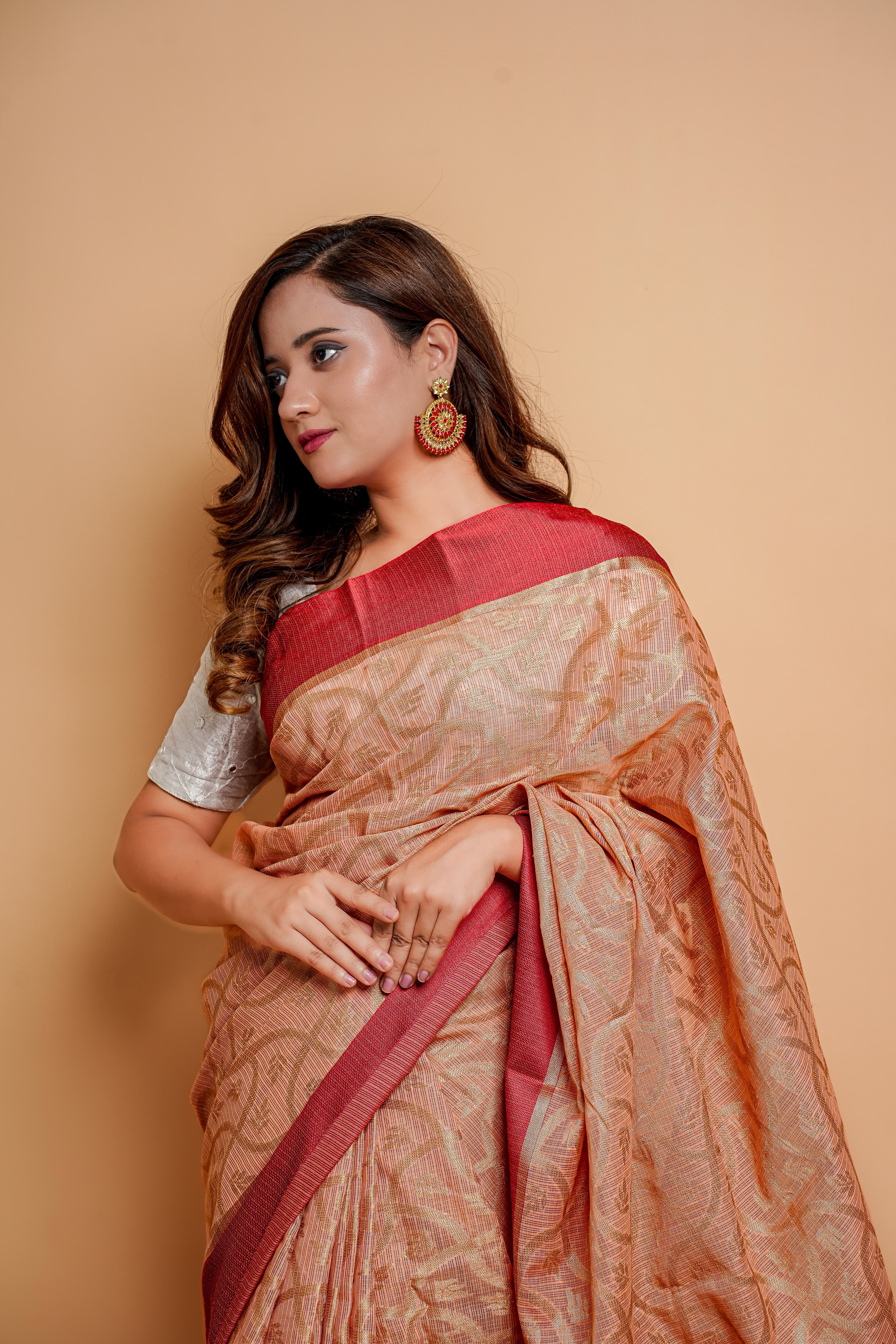 Banarasi Kota Saree(Peach)