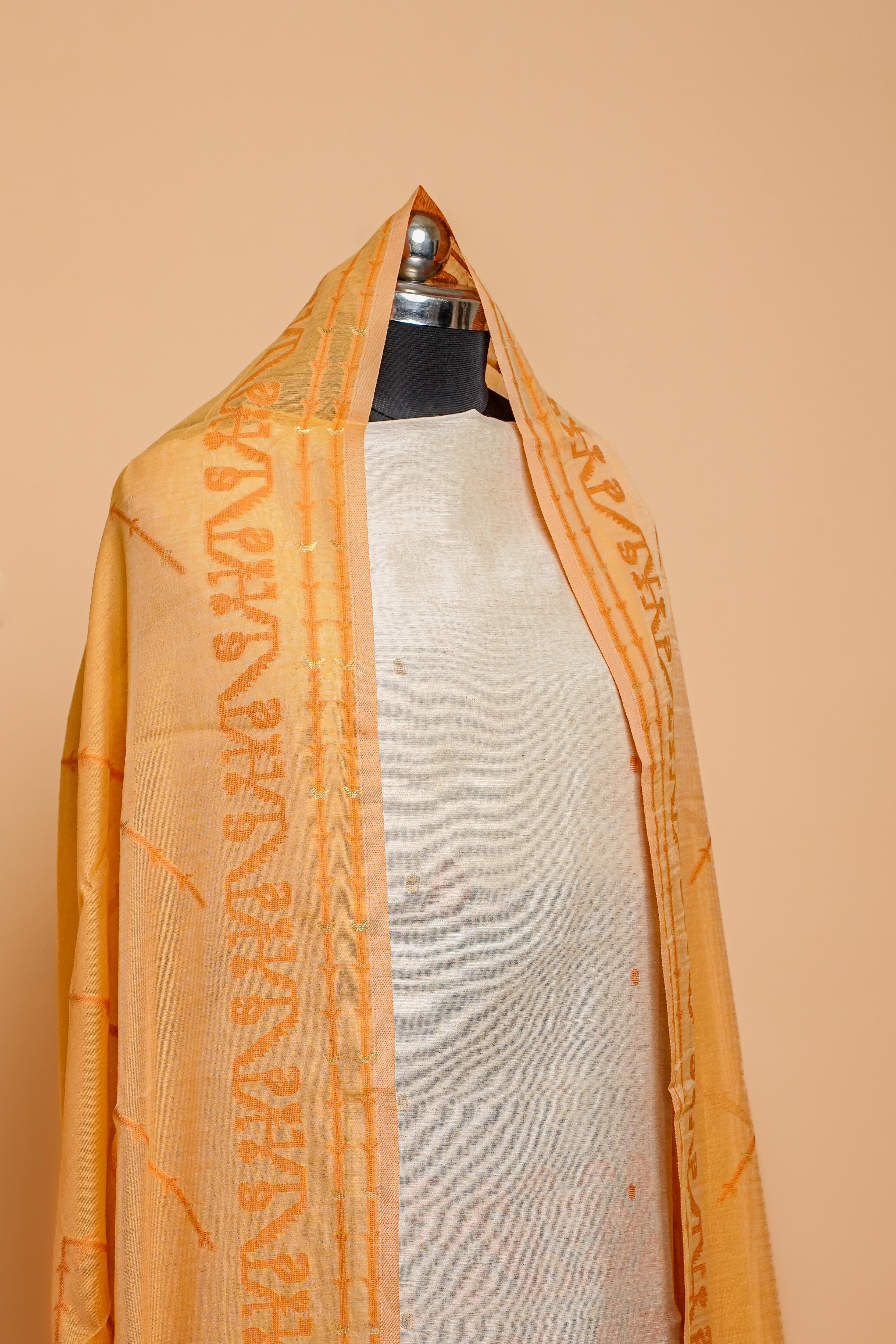 Linen Suit (2 Piece, Unstitched, Mustard)