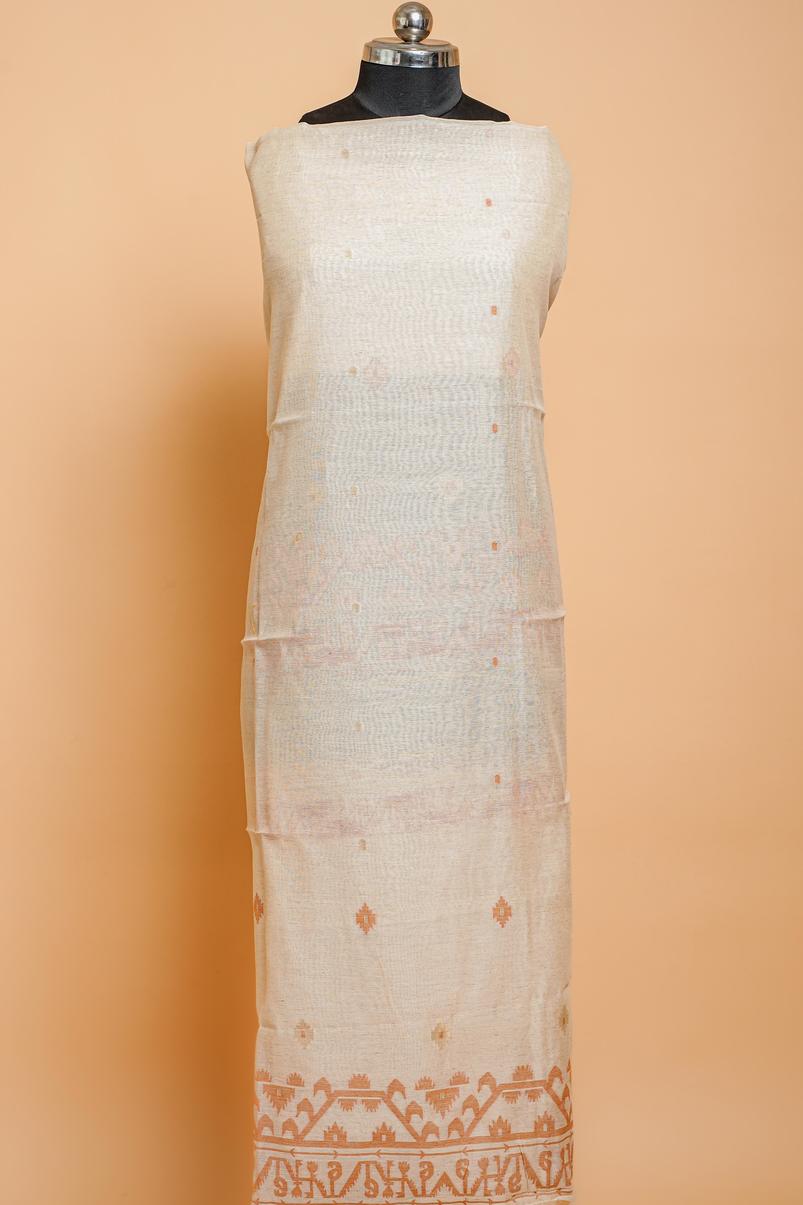 Linen Suit (2 Piece, Unstitched, Mustard)