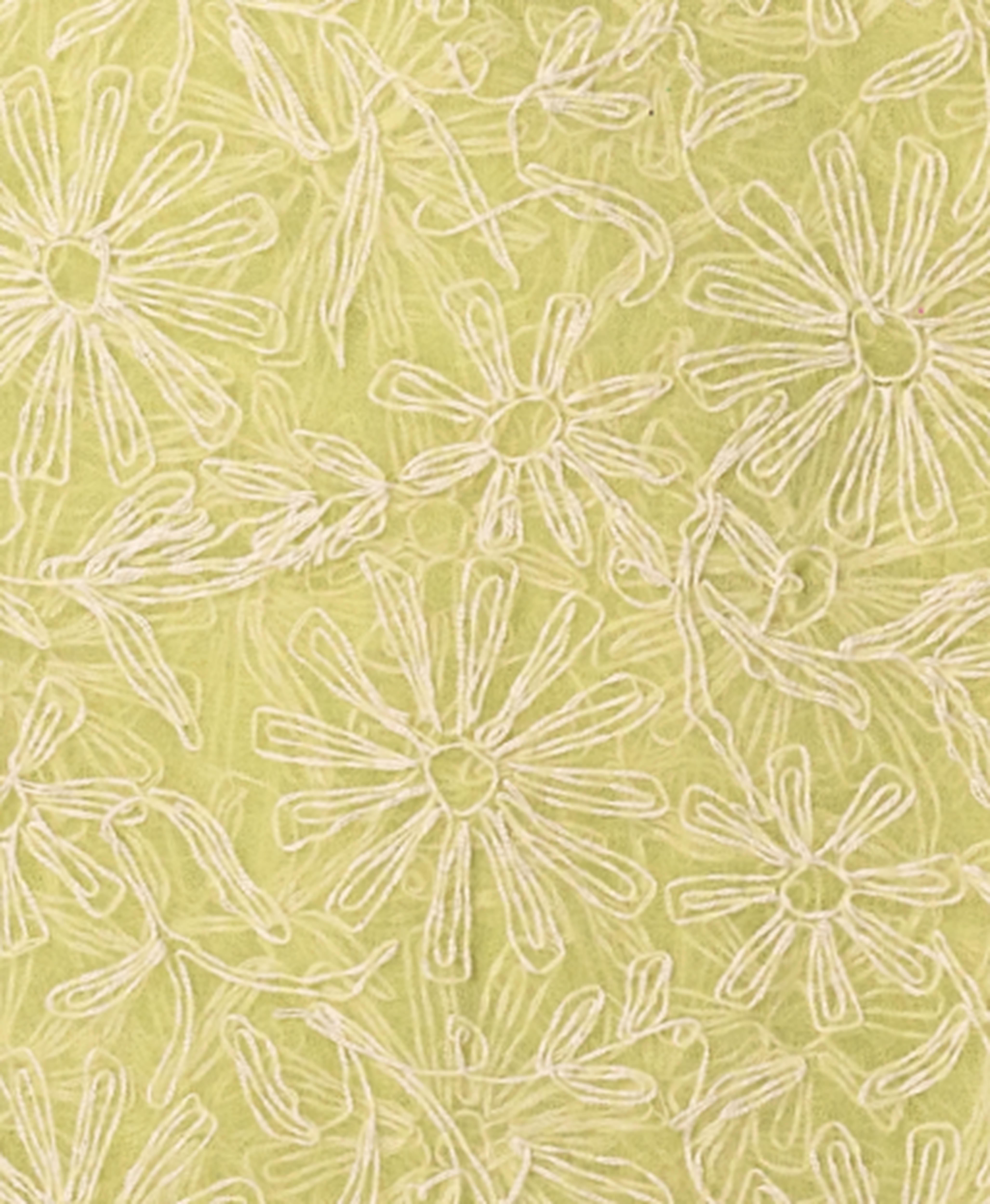 Chiffon Kurti(or Dupatta) with Tepchi Chikankari Work(2.5m, Unstitched, Lime)