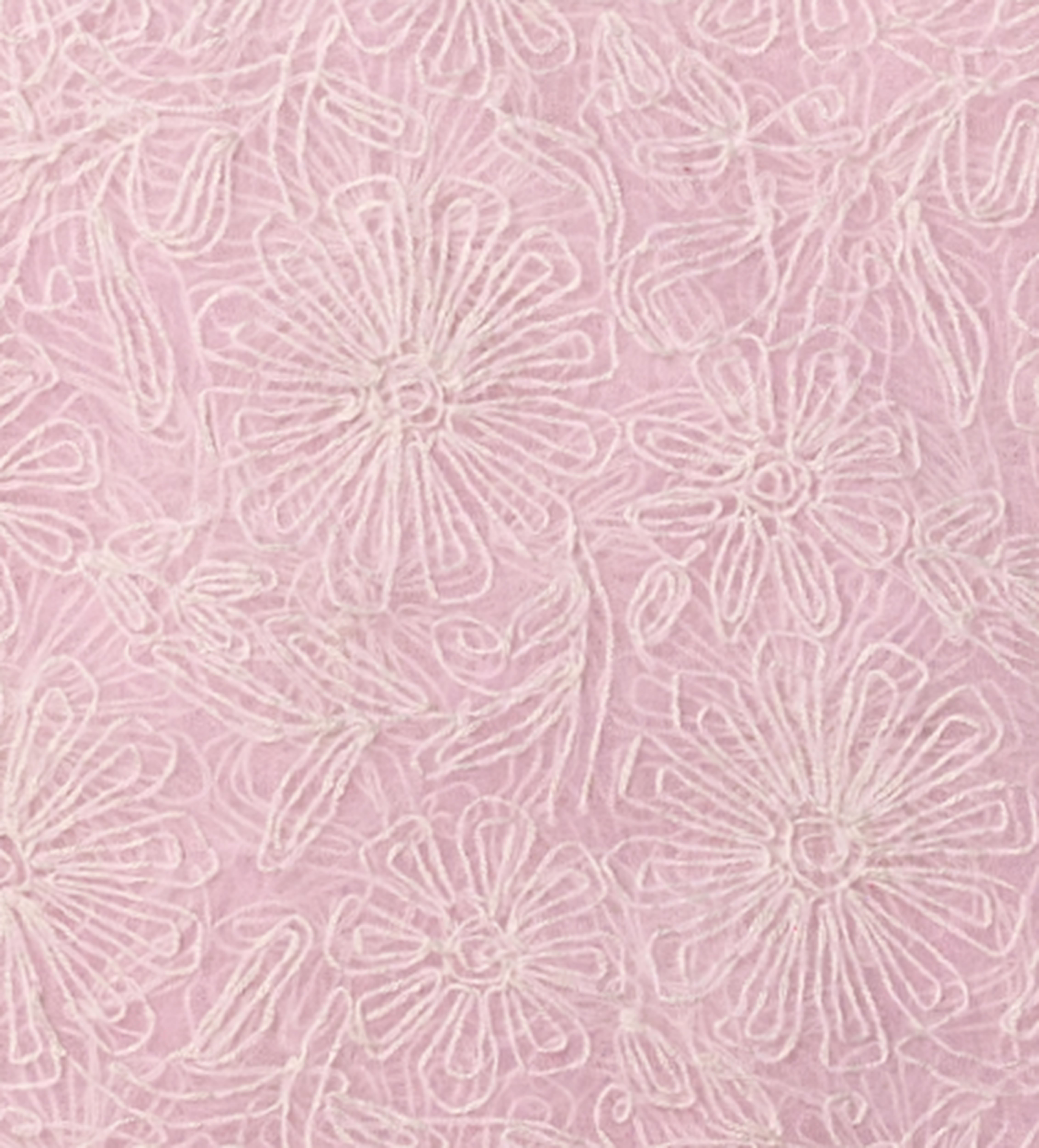 Chiffon Kurti(or Dupatta) with Tepchi Chikankari Work(2.5m, Unstitched, Light Pink)