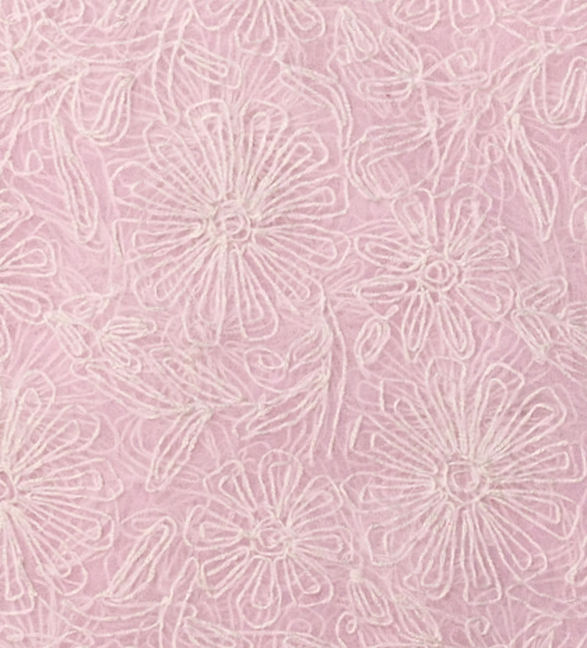 Chiffon Kurti(or Dupatta) with Tepchi Chikankari Work(2.5m, Unstitched, Light Pink)