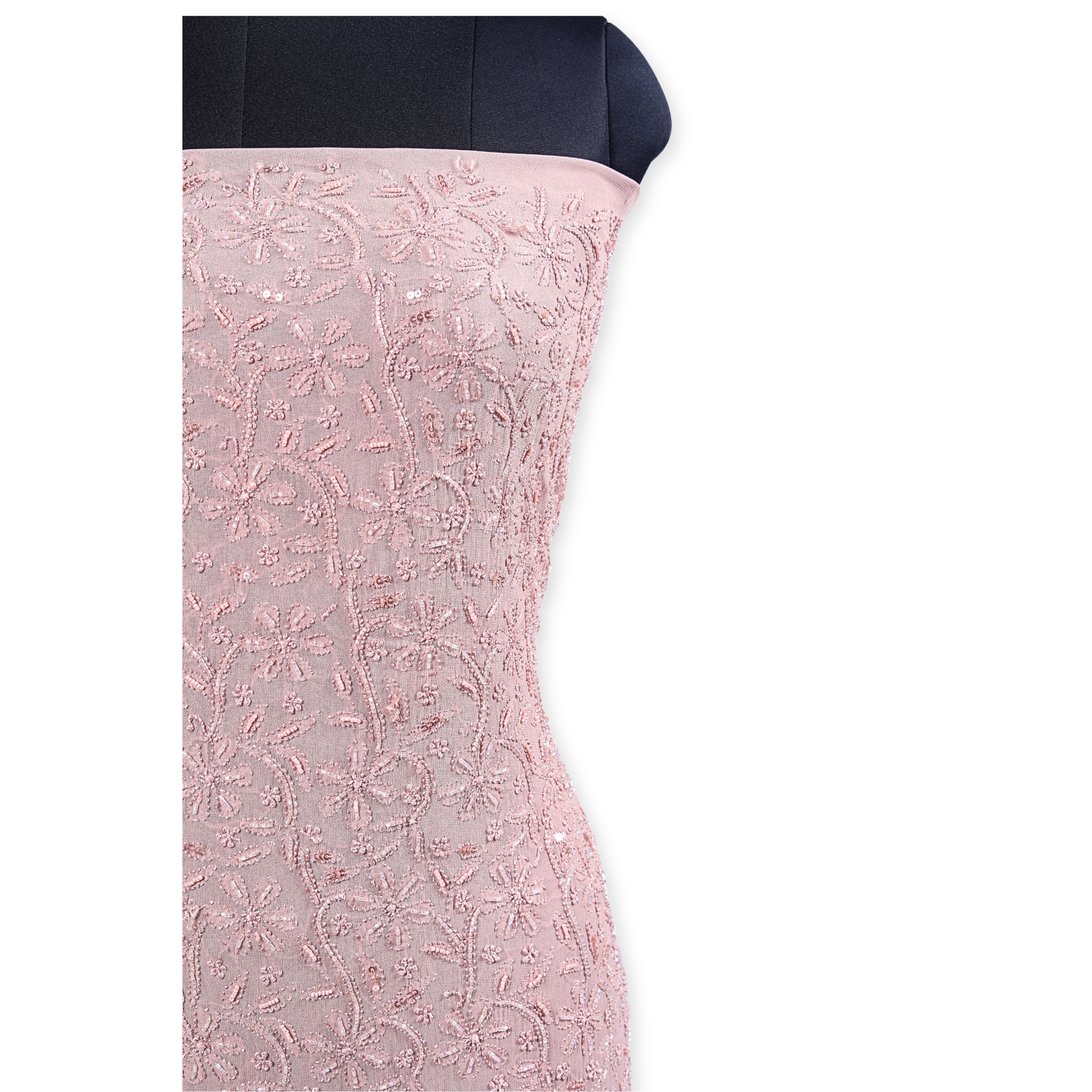 Viscose Georgette Chikankari Suit with Cutdana, Moti & Silk Embroidery Work (4 Piece, Unstitched, Light Skin)