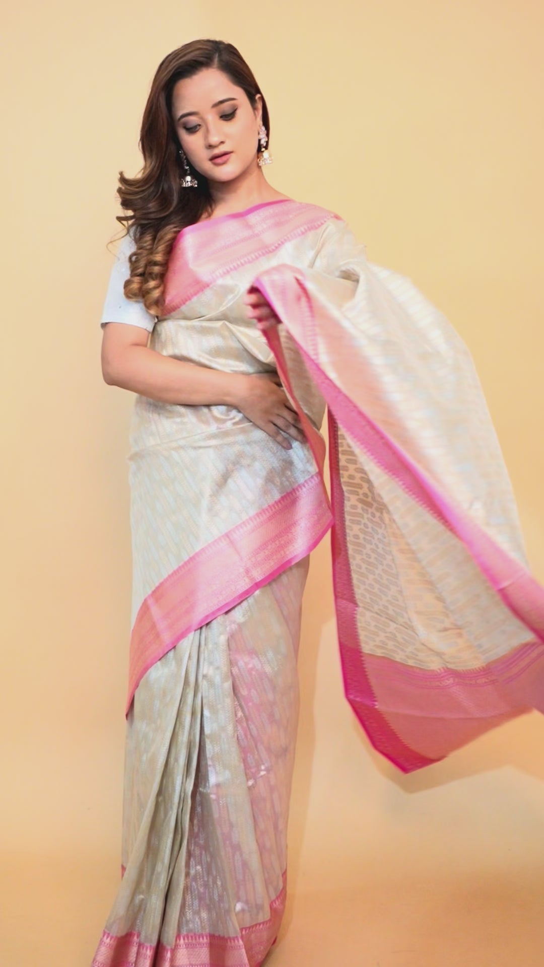 Banarasi Tissue Saree(Beige)
