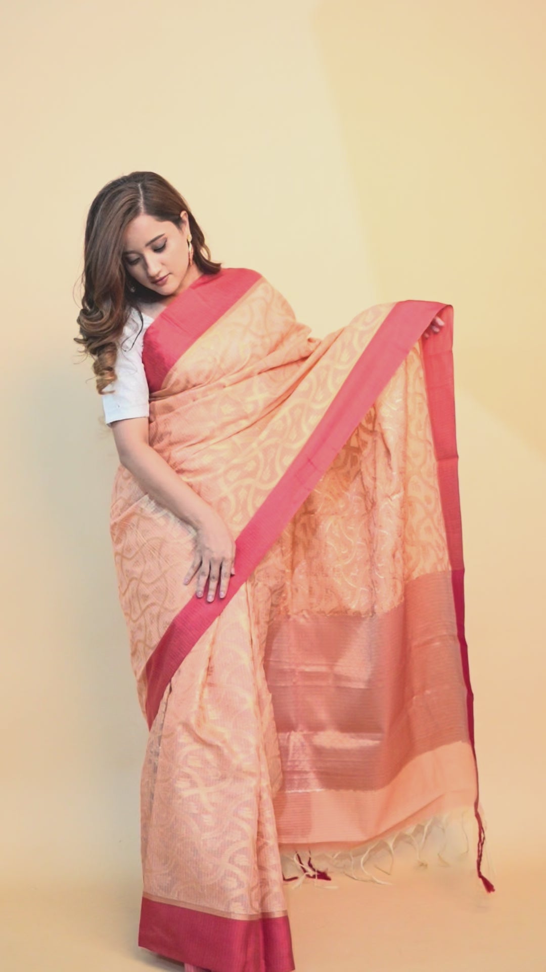 Banarasi Kota Saree(Peach)